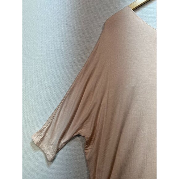 Shop Basic USA Womens Dolman Sleeve Round Neck Rayon Blouse Size L Beige Stretch - Picture 7 of 12